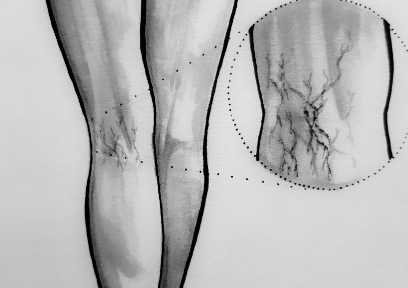 Pajączki pod kolanami 